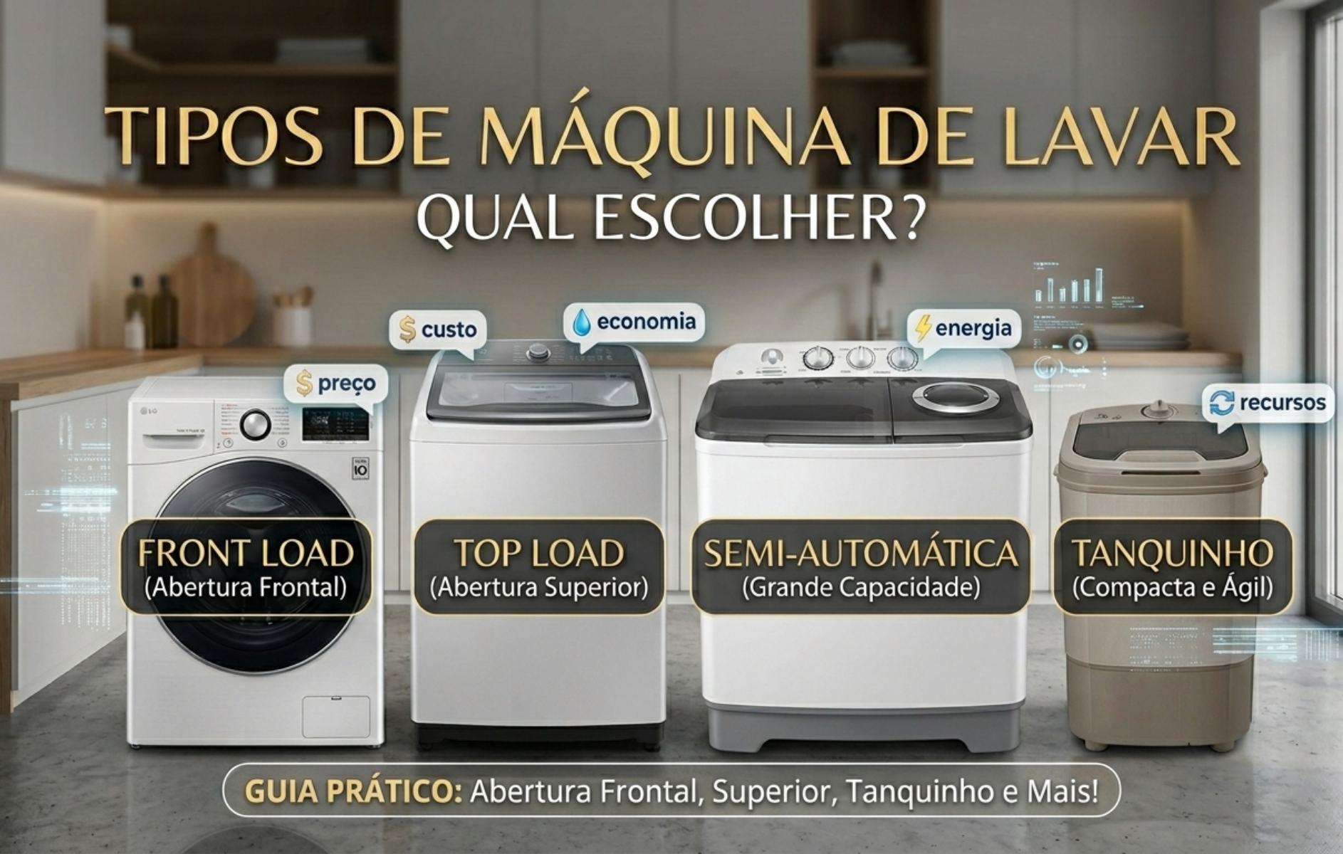 Conheça os tipos diferentes de máquinas de lavar roupas