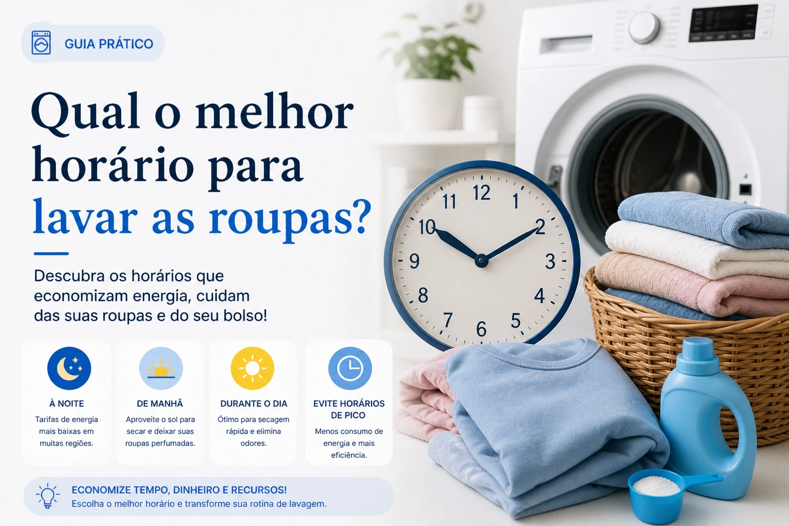 Qual o melhor horário para lavar as roupas?