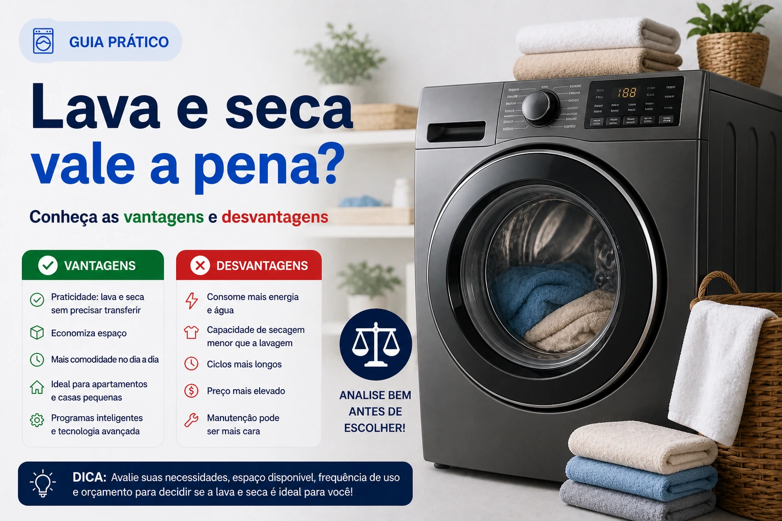 Lava e seca vale a pena? Conheça as vantagens e desvantagens