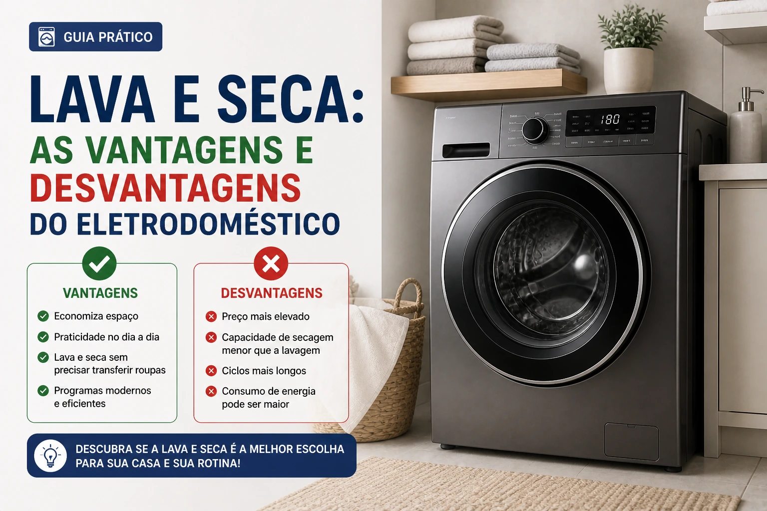 Lava e seca: as vantagens e desvantagens do eletrodoméstico