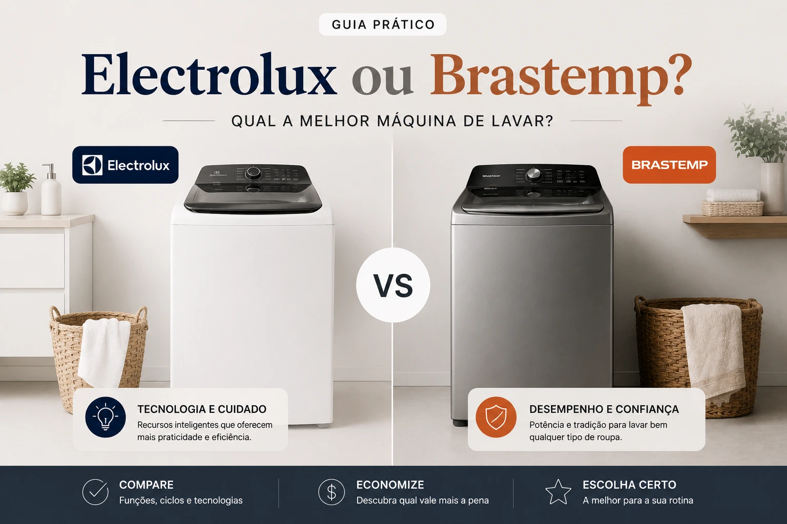 Qual a melhor máquina de lavar: Electrolux ou Brastemp