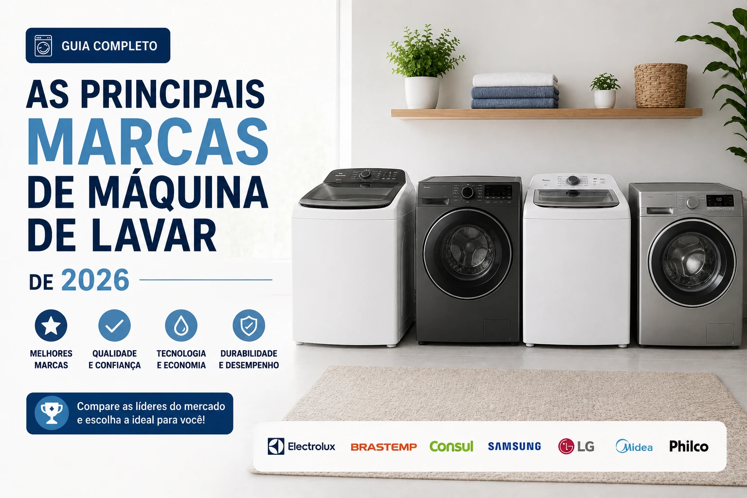 As principais marcas de máquina de lavar de 2026