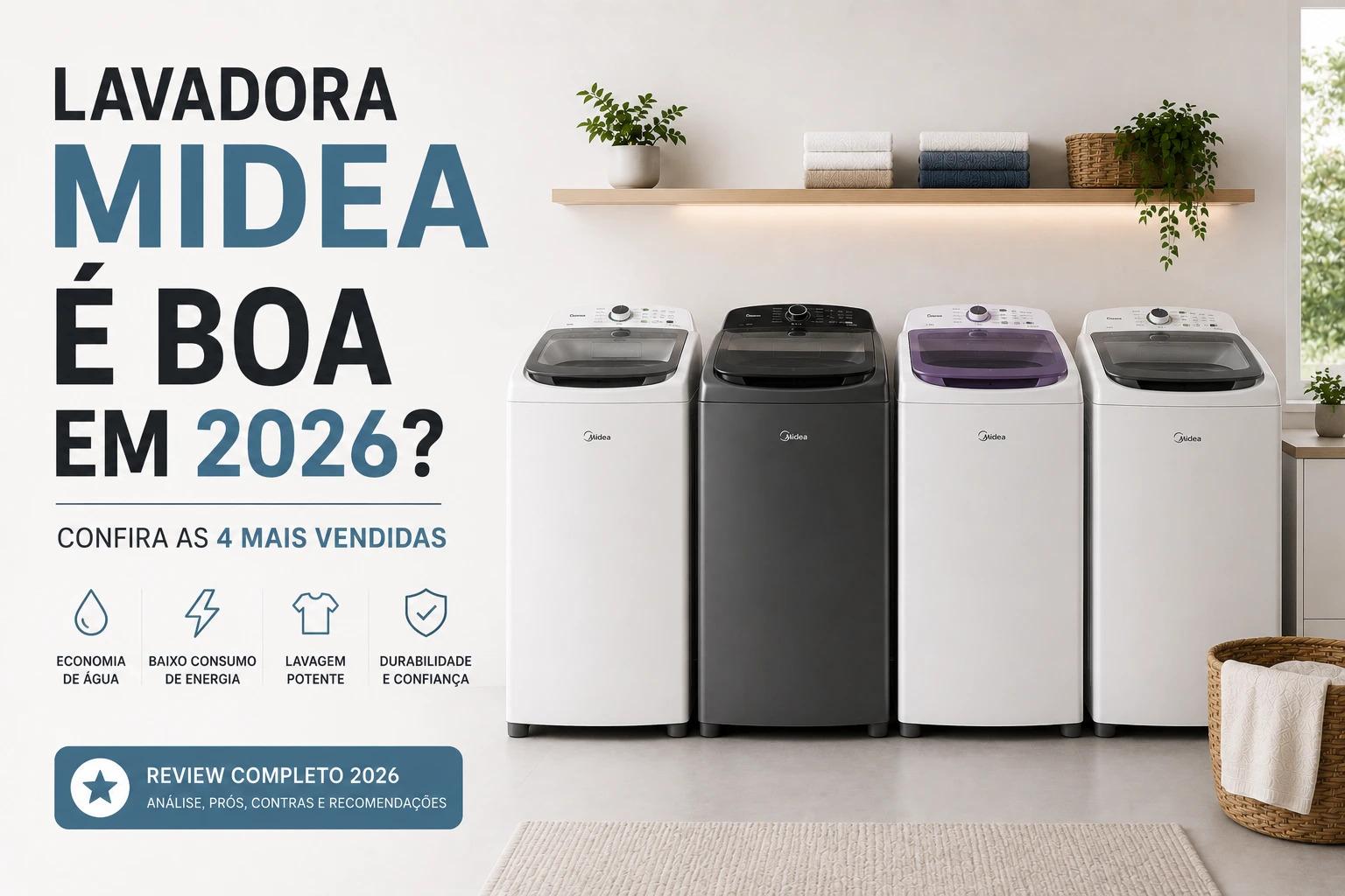 Lavadora Midea é BOA em 2026? Confira as 4 mais vendidas
