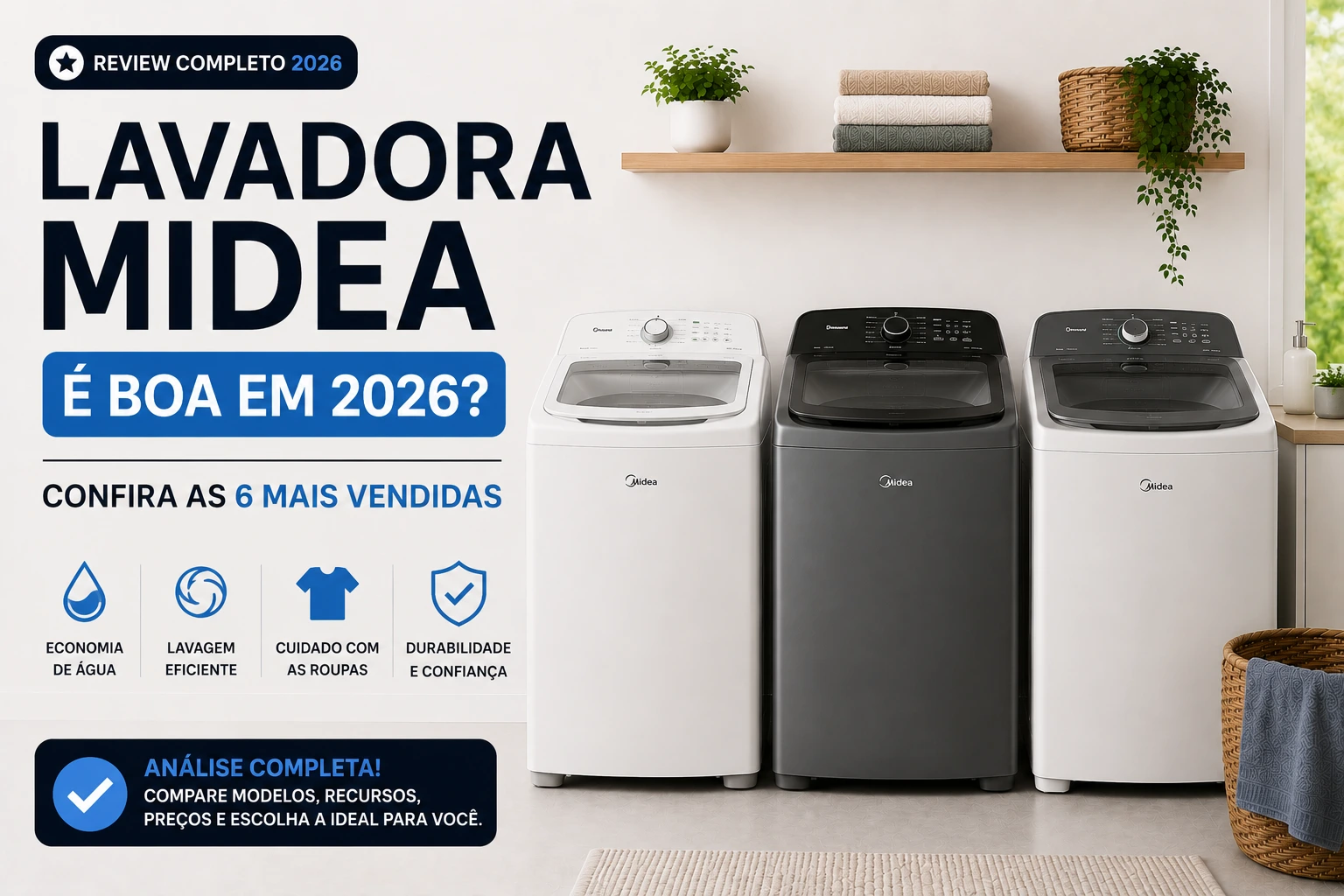 Lavadora Midea é BOA em 2026? Confira as 6 mais vendidas