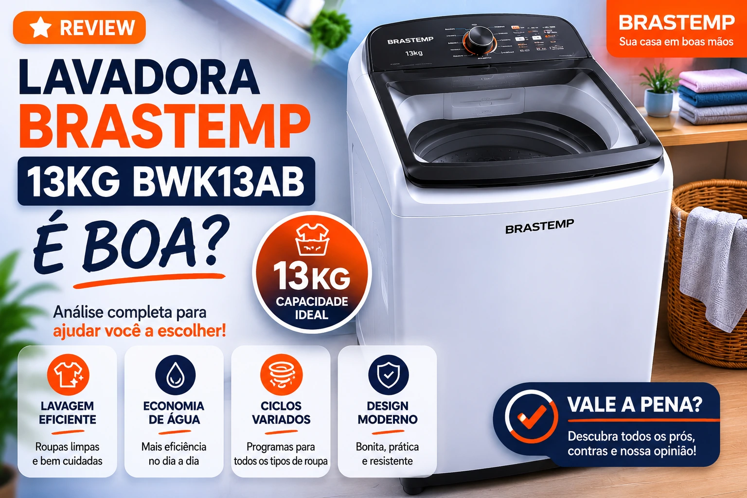 Lavadora Brastemp 13kg BWK13AB é boa?