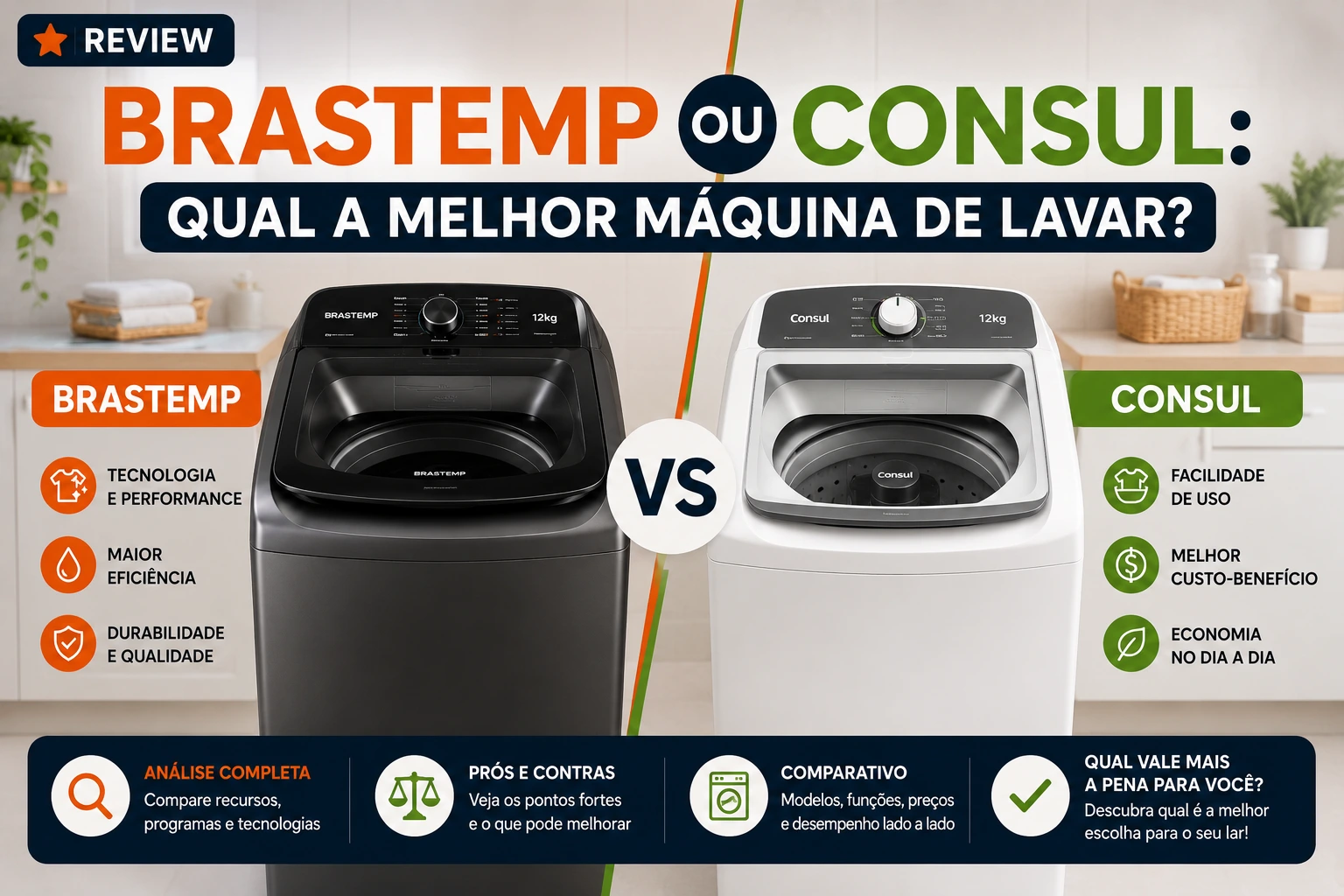 Brastemp ou Consul: qual a melhor máquina de lavar?