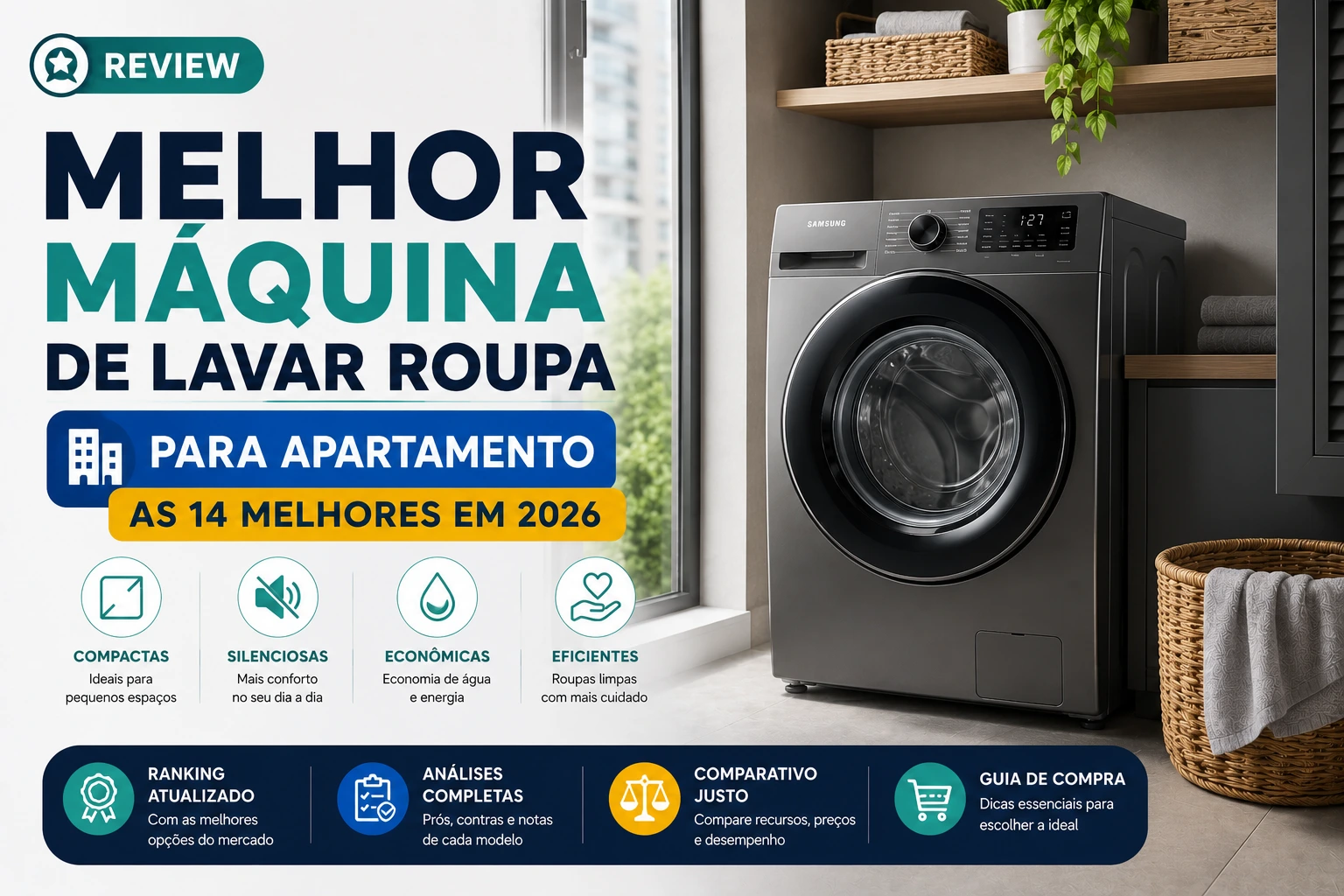 Melhor máquina de lavar roupa para apartamento: as 14 melhores em 2026