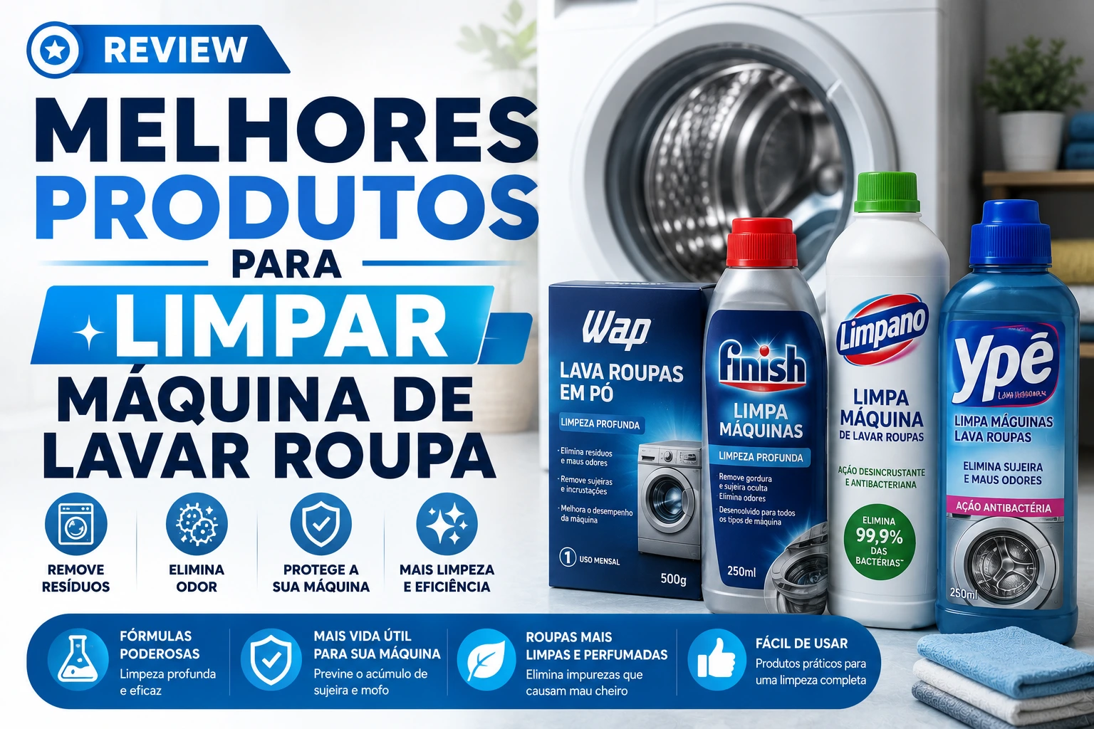Melhores Produtos para Limpar Máquina de Lavar Roupa