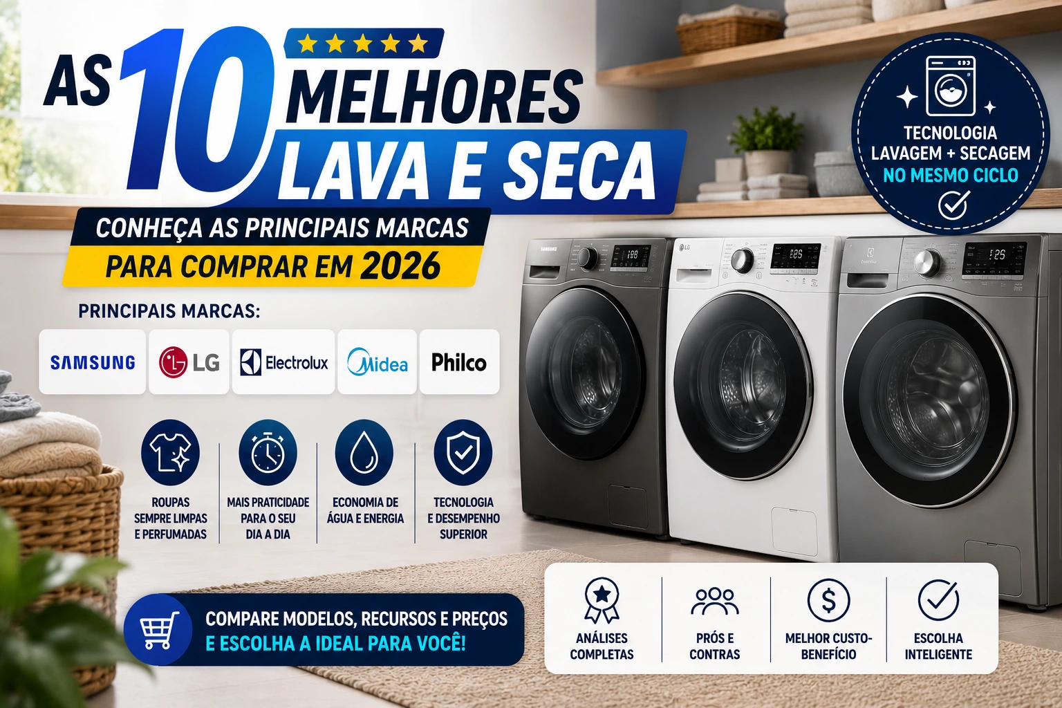 As 10 Melhores Lava e Seca: conheça as principais marcas para comprar em 2026