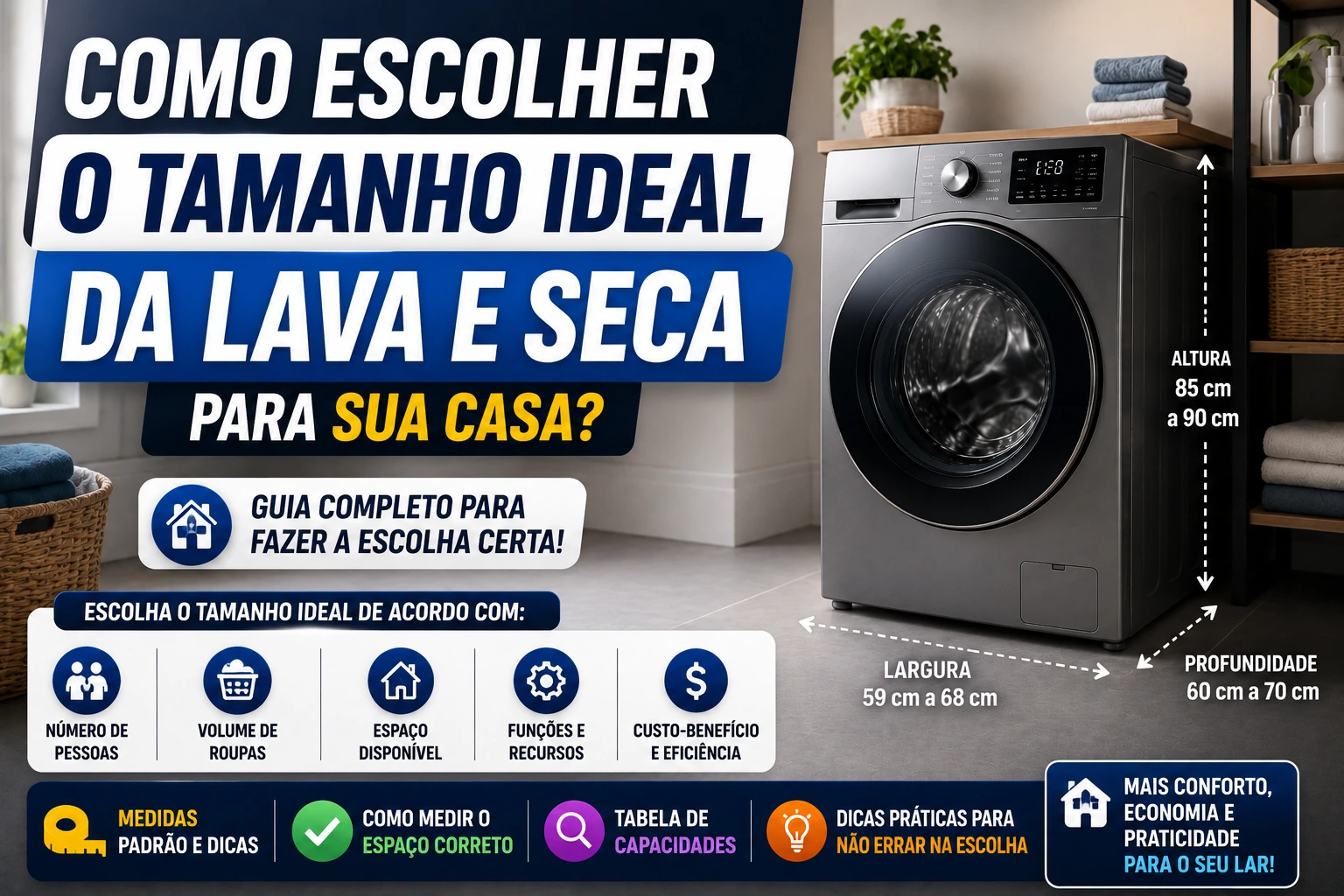 Como escolher o tamanho ideal da lava e seca para sua casa?