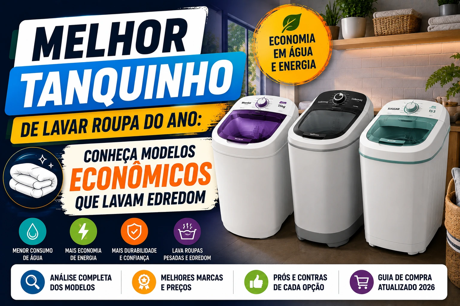 Melhor tanquinho de lavar roupa do ano: conheça modelos econômicos que lavam edredom