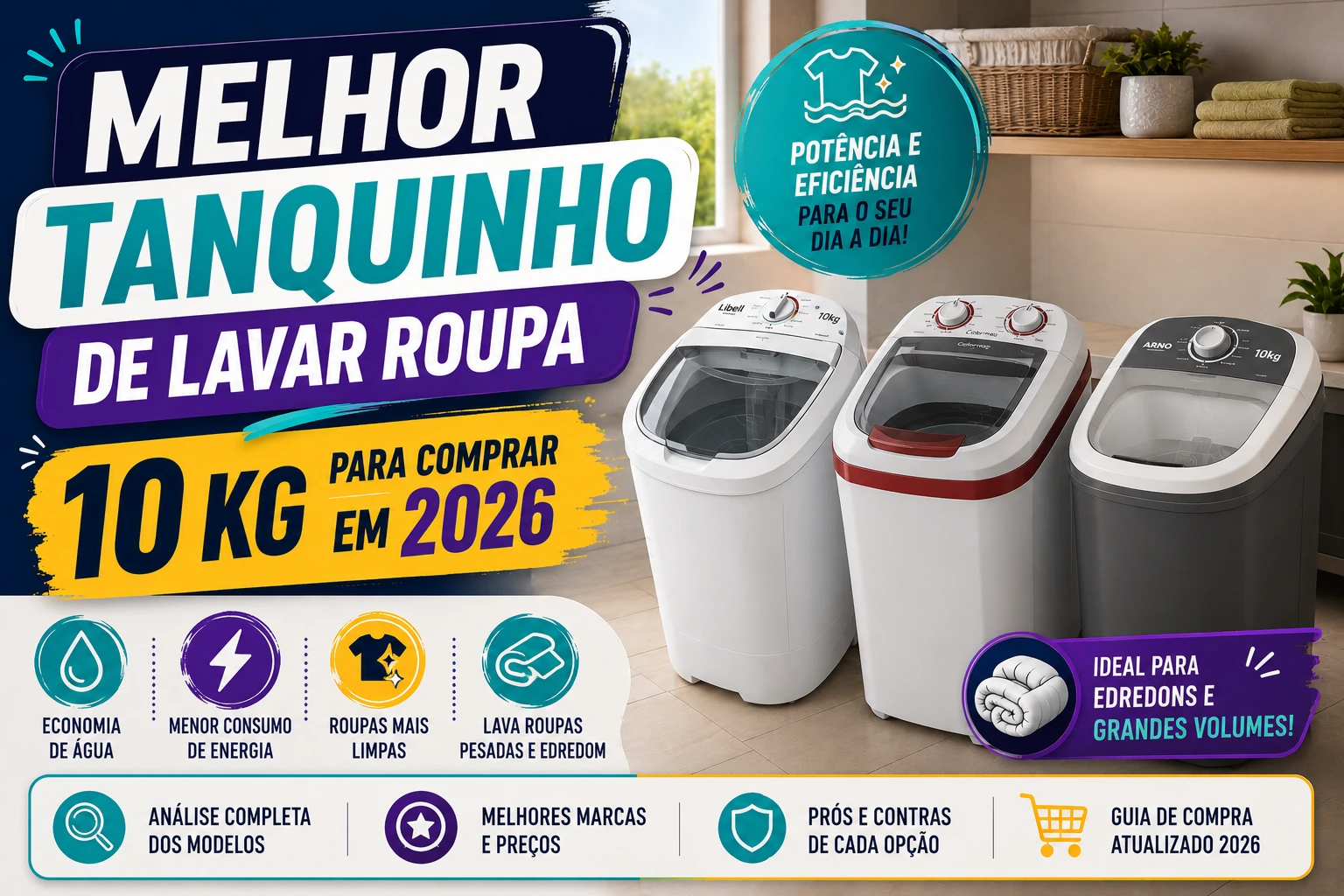 Melhor tanquinho de lavar roupa 10 kg para comprar em 2026