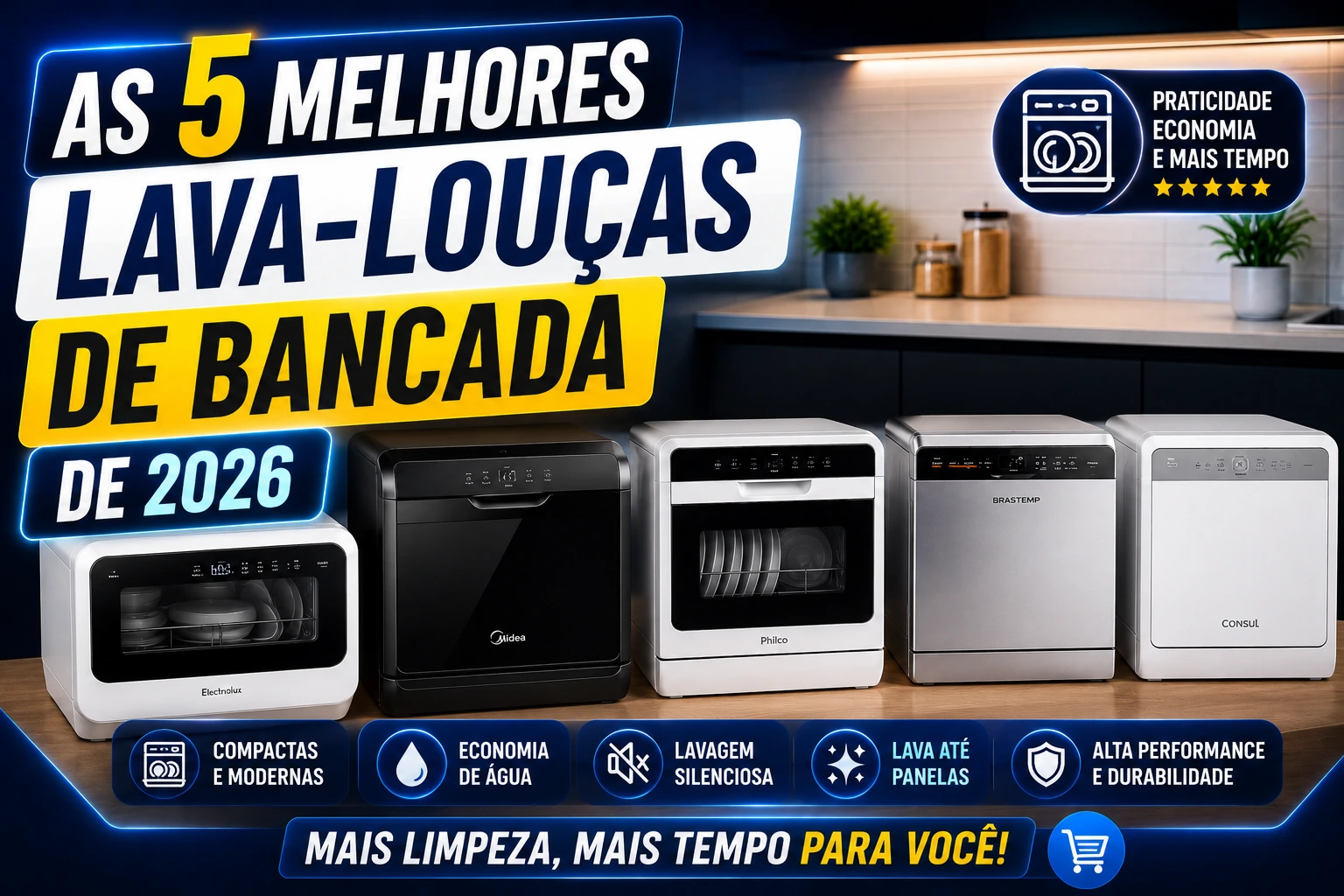 As 5 Melhores Lava-louças de Bancada de 2026