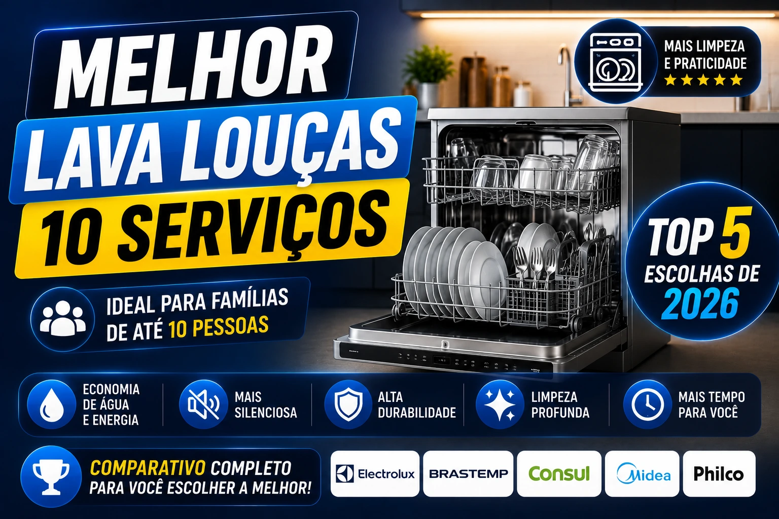 Melhor Lava Louças 10 Serviços: Top 5 Escolhas de 2026