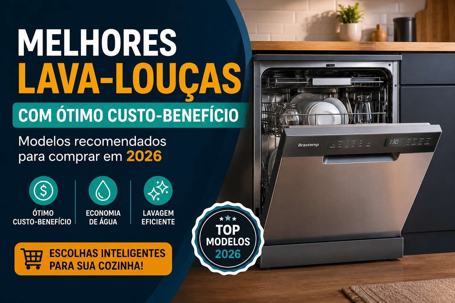 Melhores lava-louças com ótimo custo-benefício: modelos recomendados para comprar em 2026