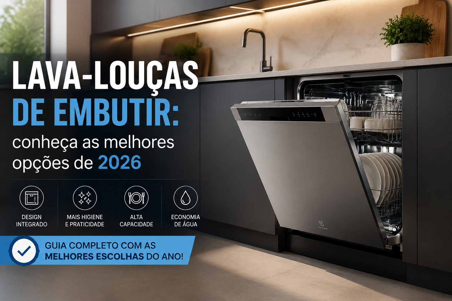 Lava-louças de embutir: conheça as melhores opções de 2026