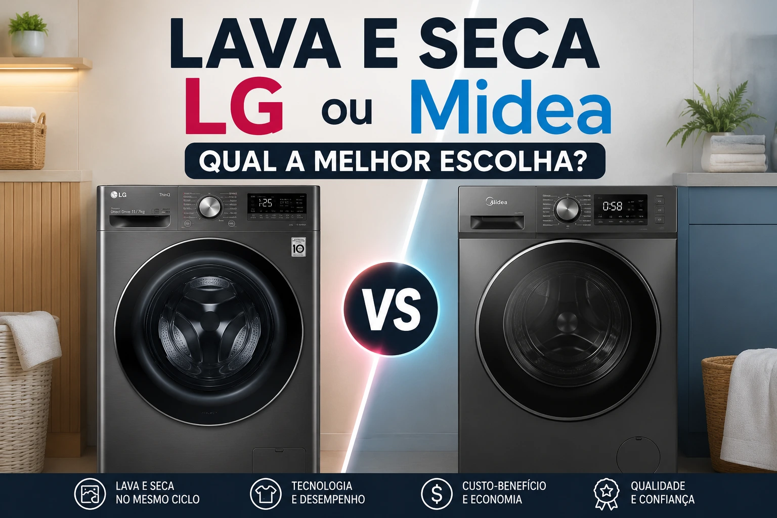 Lava e Seca LG ou Midea, Qual a Melhor Escolha?