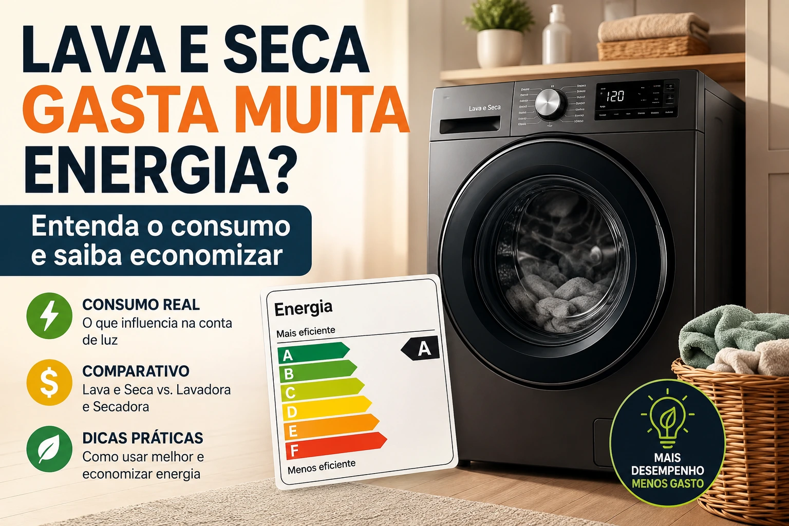 Lava e Seca gasta muita energia? Entenda o consumo e saiba economizar