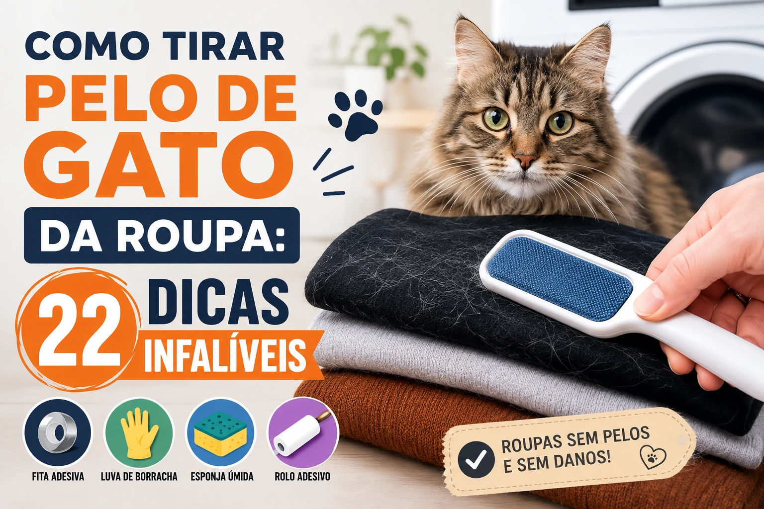Como tirar pelo de gato da roupa: 22 dicas infalíveis