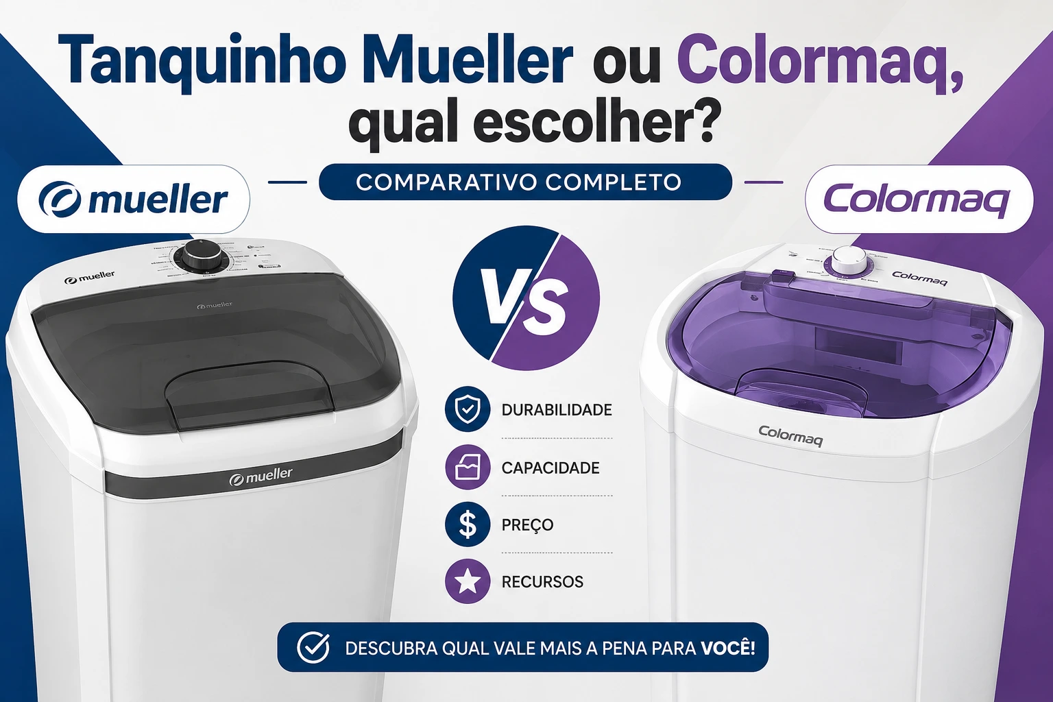 Tanquinho Mueller ou Colormaq, qual escolher?