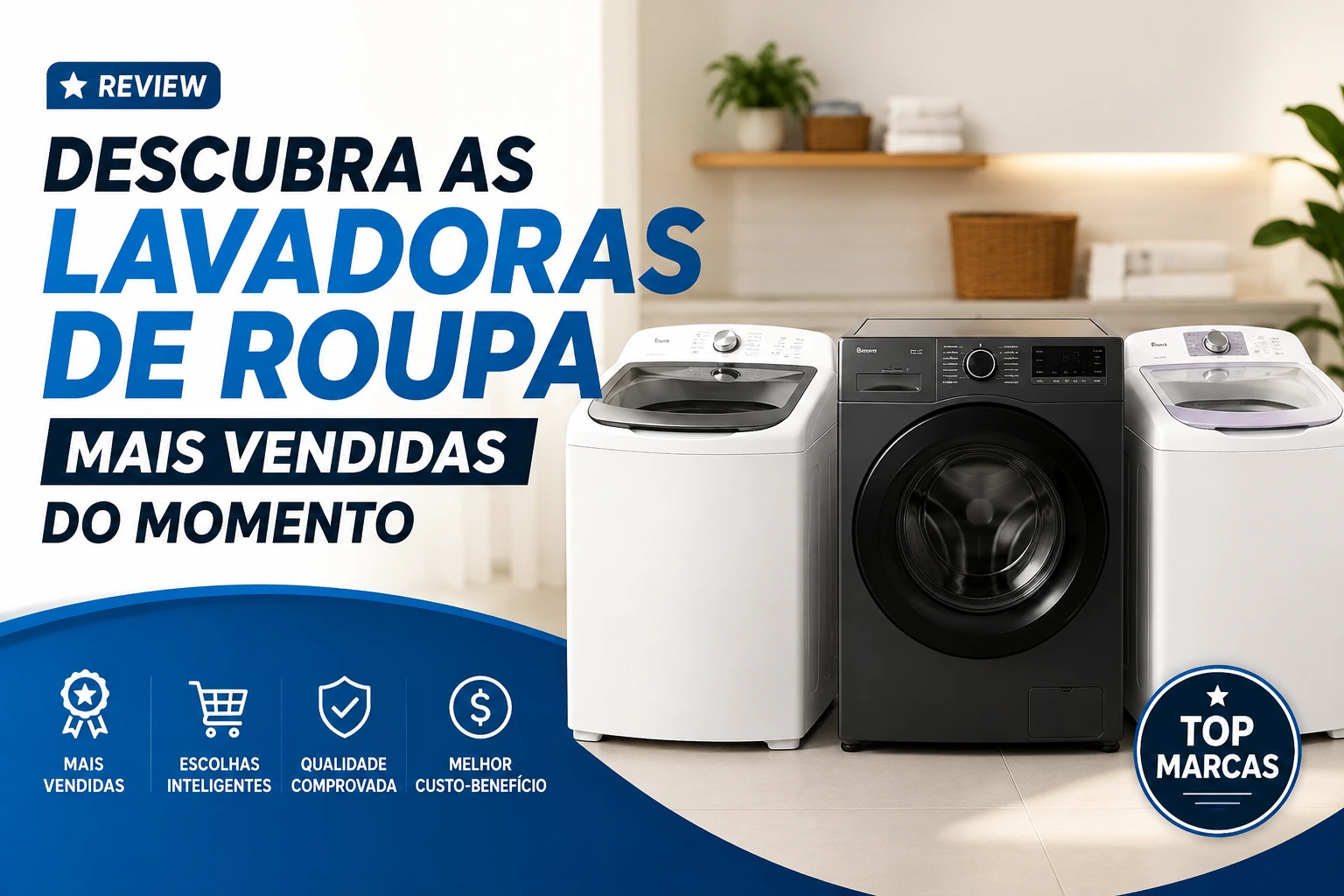 Descubra as lavadoras de roupa mais vendidas do momento