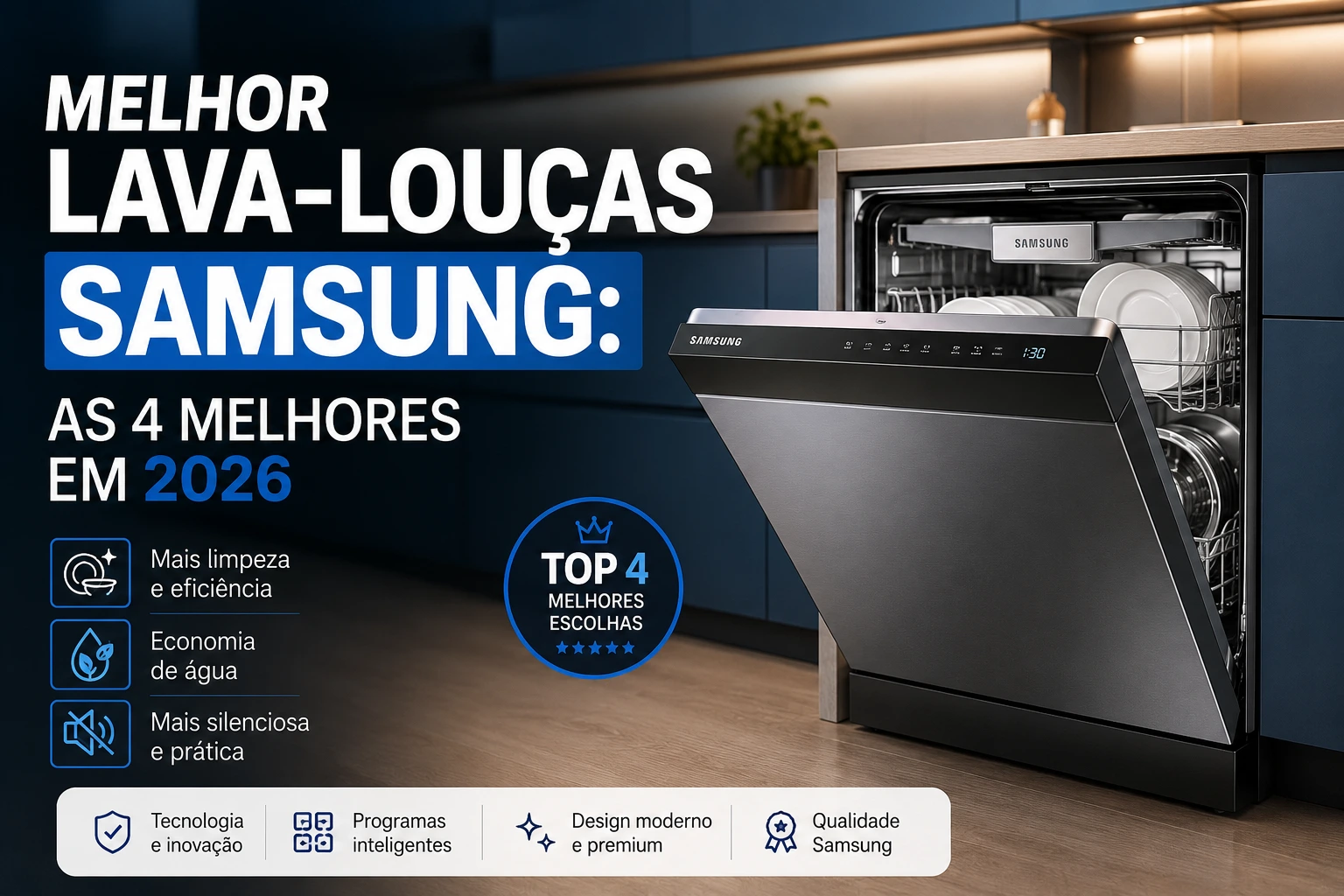 Melhor lava-louças Samsung: as 4 melhores em 2026
