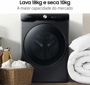 Samsung Lava e Seca 18 Kg Eco Bubble Preto e Inox com 25 Programas de Lavagem - Wd18t6500gvaz 2