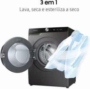 5 Lavadora e Secadora Smart WD13T Samsung 13Kg Inox 127V WD13T704DBXAZ