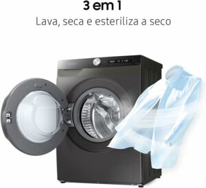 3 Lava & Seca 11 Kg Samsung SmartThings Inox Look com 12 Programas de Lavagem - WD11T504DBX