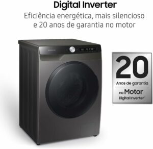 5 Lava & Seca 11 Kg Samsung SmartThings Inox Look com 12 Programas de Lavagem - WD11T504DBX