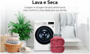 2 Lava e Seca Smart LG VC4 13kg Branco com Inteligência Artificial AIDD™ - CV5013WC4 - Motor Inverter