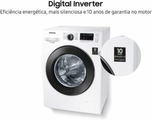 4 Lavadora Samsung WW4000 Digital Inverter WW11J4473PW Branca 11kg 127V