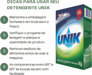 3-DETERGENTE PARA MÁQUINA DE LAVAR LOUÇAS UNIK 1Kg