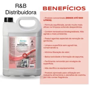 3-Detergente Máquina De Lavar Louças Dertex 5 Lts