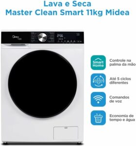 4 Lava e Seca 11kg Branca Midea Master Clean Conectada MFM01D110WB