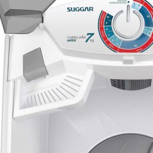 4-SUGGAR LAVADORA DE ROUPAS TURBILHÃO MAX 7KG 220V BRANCA LV7022BR