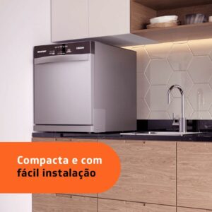 5-Lava Louças 8 Serviços Brastemp Cinza - BLF08BS 110V