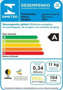 5-Máquina de Lavar Frontal 11kg Electrolux Premium Care Inverter com Água Quente Vapor (LFE11) 110V