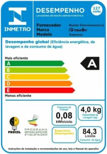 5-Tanquinho Lavadora Semiautomática Mueller Superpop 4kg Preto 220V