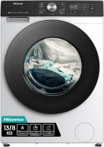 1 Hisense Lava e Seca, 13kg Lavagem 8kg Secagem, Wi-Fi, Steam, 13 Programas, Motor Inverter, Painel Touch, Branca WD3S13-127V