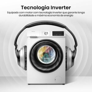 2 Hisense Lava e Seca, 13kg Lavagem 8kg Secagem, Steam, 13 Programas, Motor Inverter, Painel Touch, Branco WD13X - 220V