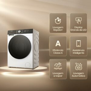 2 Hisense Lava e Seca, 13kg Lavagem 8kg Secagem, Wi-Fi, Steam, 13 Programas, Motor Inverter, Painel Touch, Branca WD3S13-127V