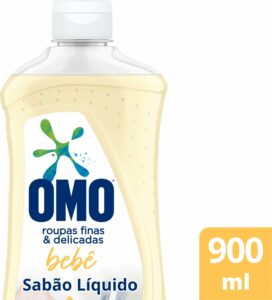 2 OMO Sabão Líquido Roupas Finas E Delicadas Bebê 900Ml