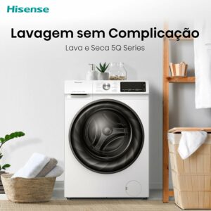 3 Hisense Lava e Seca, 13kg Lavagem 8kg Secagem, Steam, 13 Programas, Motor Inverter, Painel Touch, Branco WD13X - 220V