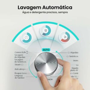 3 Hisense Lava e Seca, 13kg Lavagem 8kg Secagem, Wi-Fi, Steam, 13 Programas, Motor Inverter, Painel Touch, Branca WD3S13-127V