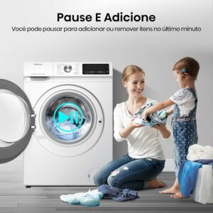 4 Hisense Lava e Seca, 13kg Lavagem 8kg Secagem, Steam, 13 Programas, Motor Inverter, Painel Touch, Branco WD13X - 220V
