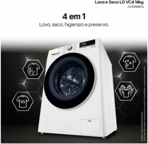 5 Lava e Seca LG VC4 14kg Com Inteligência Artificial AI DD (220, Volts)