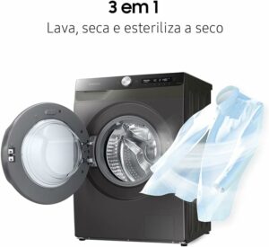 3 Lava & Seca 11 Kg Samsung SmartThings Inox Look com 12 Programas de Lavagem - 110V