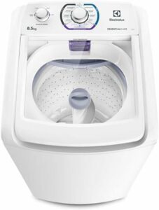 3 Máquina de Lavar Electrolux 8,5kg Branca Essential Care com Diluição Inteligente e Filtro Fiapos (LES09) - 127V