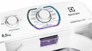 4 Máquina de Lavar Electrolux 8,5kg Branca Essential Care com Diluição Inteligente e Filtro Fiapos (LES09) - 127V